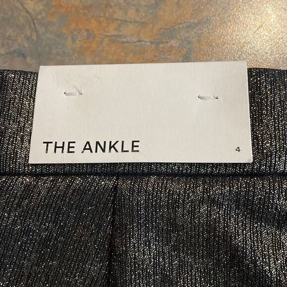 Ann Taylor The Ankle Sz 4 Gold Shimmer Pants - Picture 3 of 5